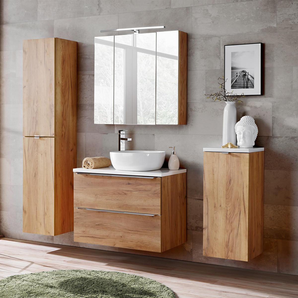 HÄNGESÄULE April Holz und Weiß - Weiß, Holzwerkstoff (35.4/80/35cm) - Petits-meubles