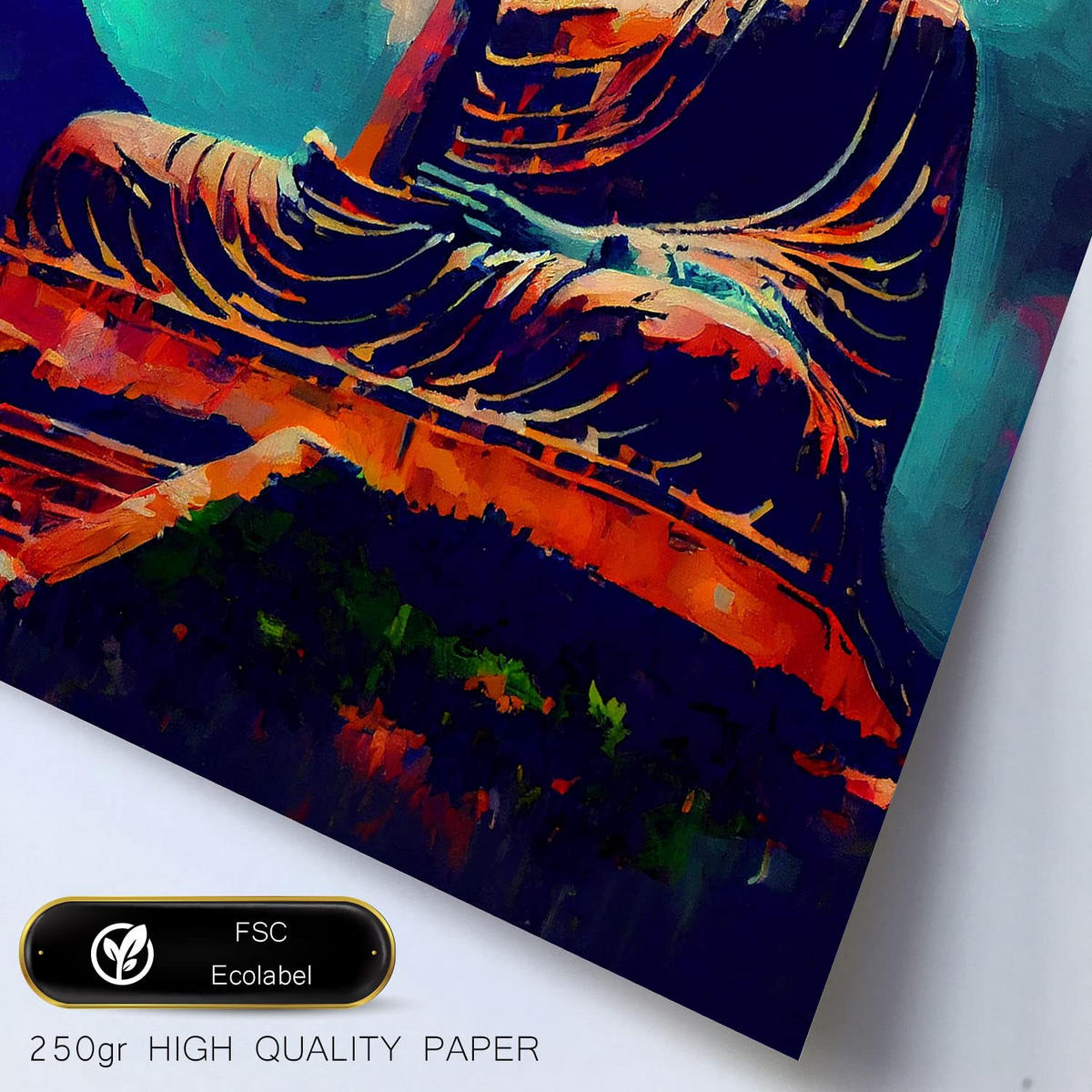 POSTER Set Mit 6 Feuchte Im Ölgemälde Stil A3 & A4 Schwarzer Rahmen - Schwarz, Papier (29/3cm) - Nacnic