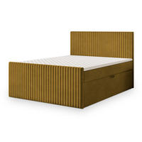 BOXBETT TERVAN 140x200 cm mit Matratze und Topper - Gelb - Gelb, Holz (140/200cm) - MASSENO