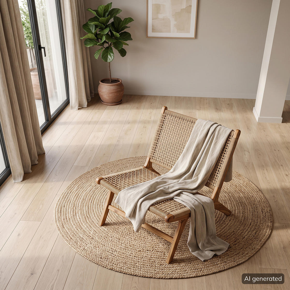LOUNGESESSEL - Papiergeflecht / Teakholz massiv - Natur / Teak - Teakfarben, Naturmaterialen/Holz (65/68/80cm) - home24