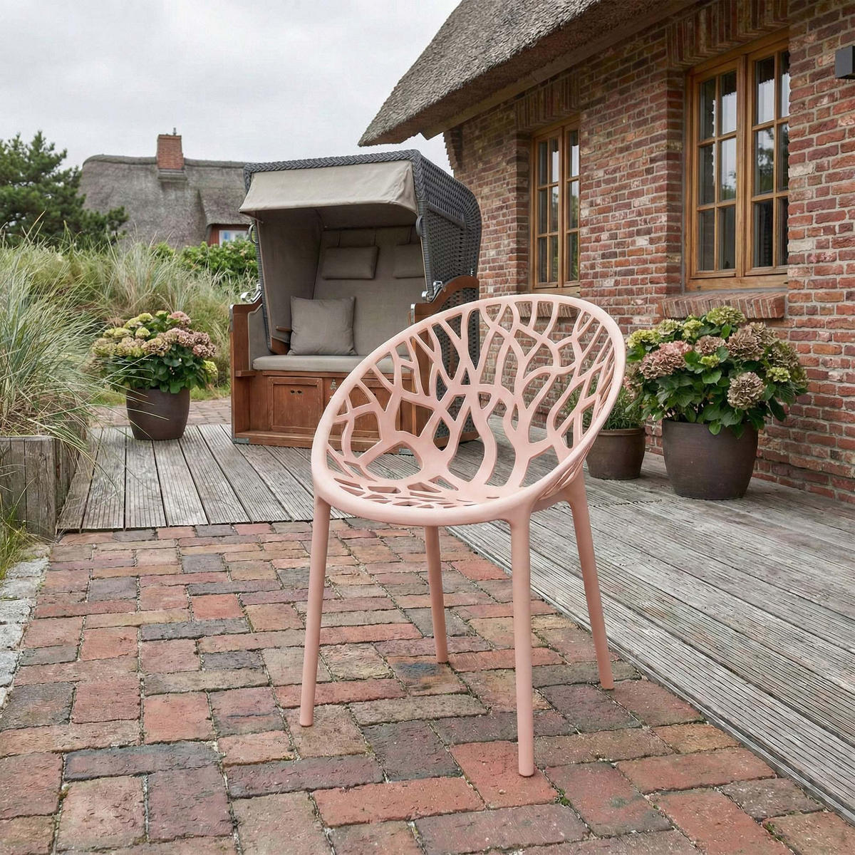 GARTENSTUHL Kunststoff Rosa - Rosa, Kunststoff (59/80/60cm) - CLP
