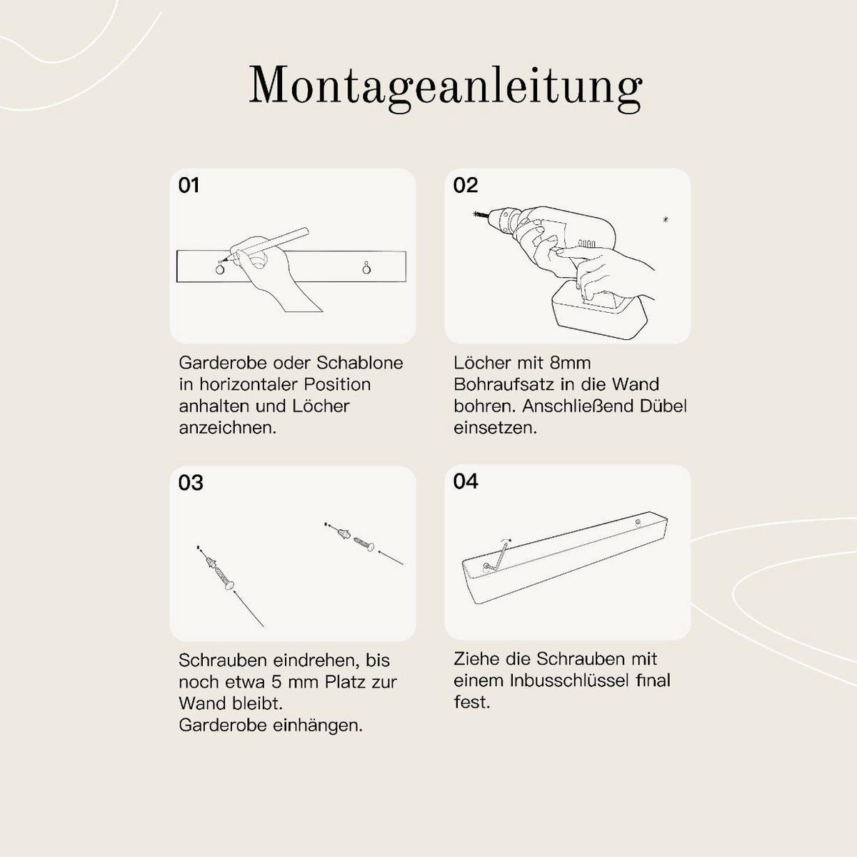 GARDEROBENLEISTE Wandgarderobe Matt Weiß 80 cm - Weiß, Metall (80/8/7.8cm) - Designfabrik Hamburg