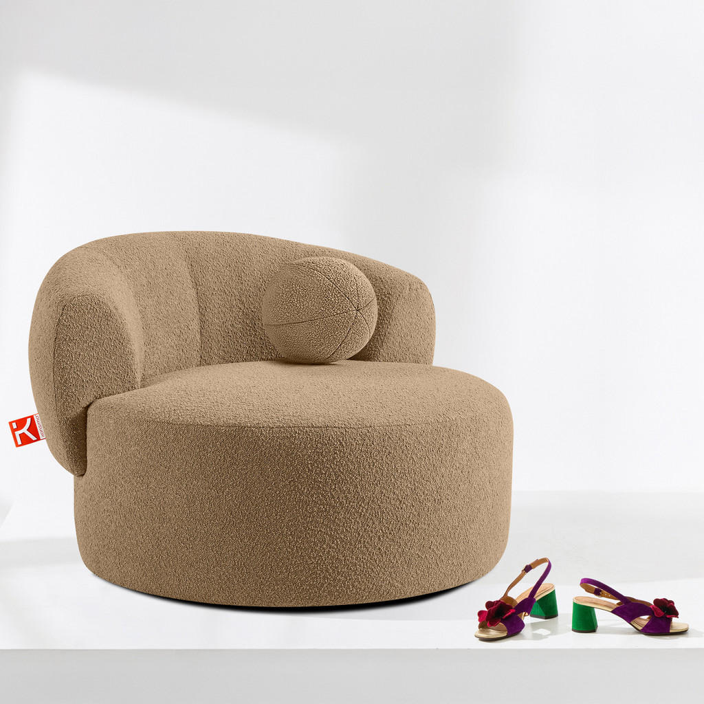 Thumbnail - Konsimo® Drehsessel, Braun, Textil, 105x76x100 cm, Wohnzimmer, Sessel, Polstersessel