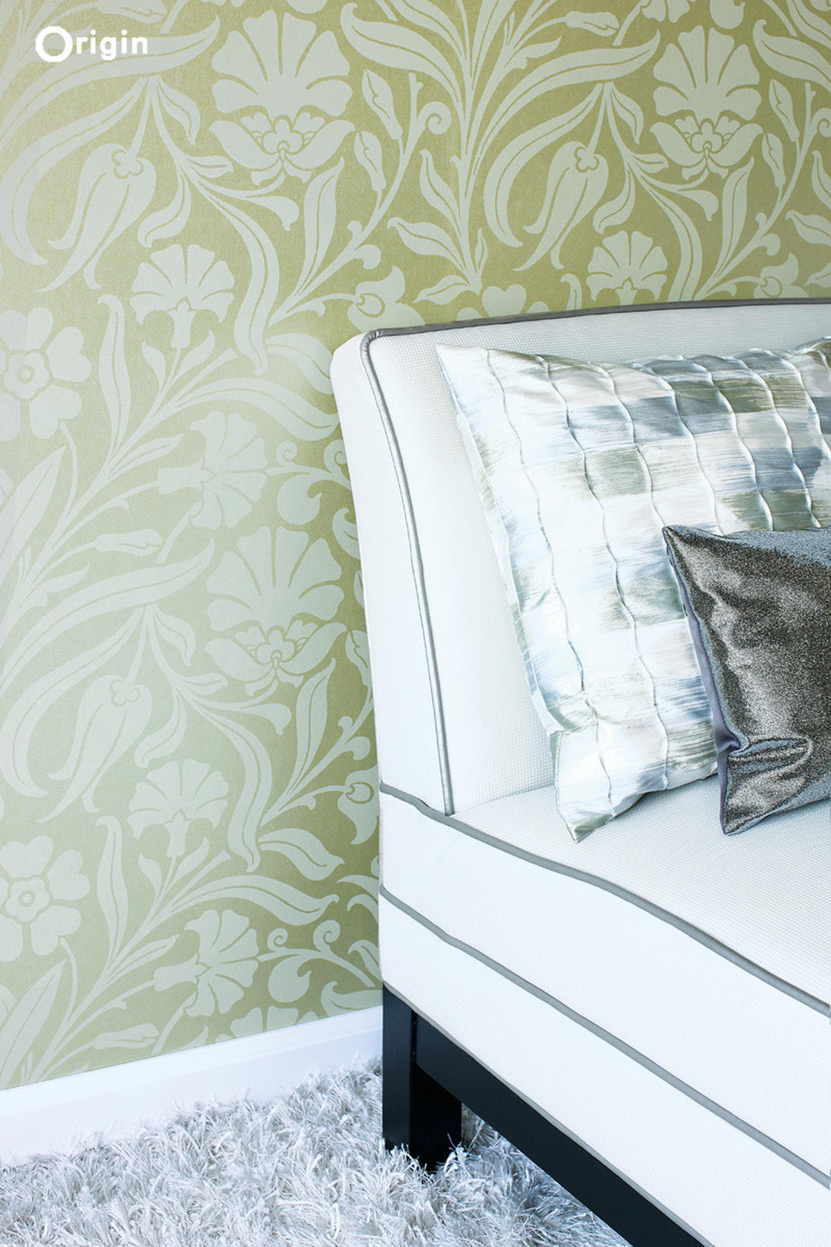 TAPETE Blumen 53 cm x 10.05 m - Grün, Papier (53/1000cm) - Origin Wallcoverings