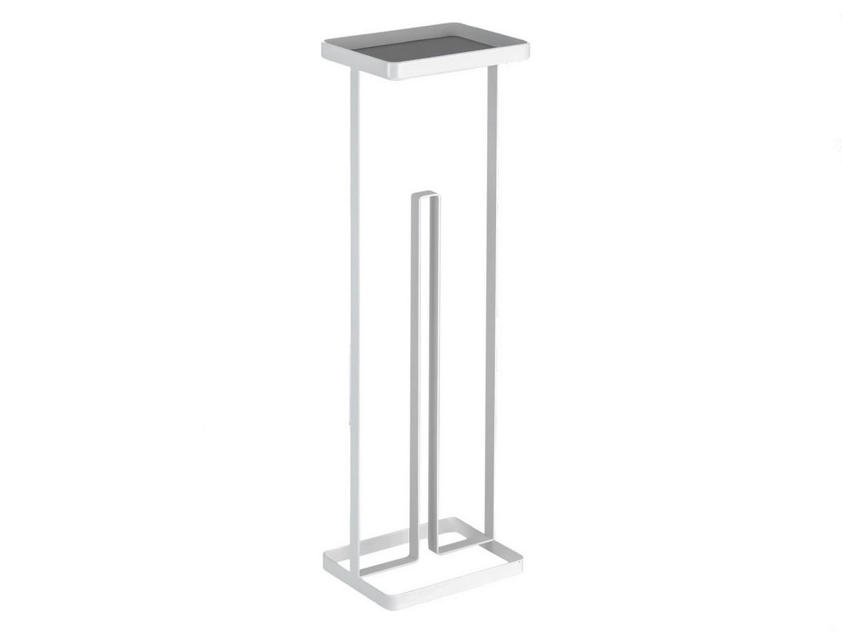 TOILETTENPAPIERSTÄNDER Tower weiß 16/52/12 cm mit Ablage - Weiß, Metall (12/52/16cm) - Yamazaki