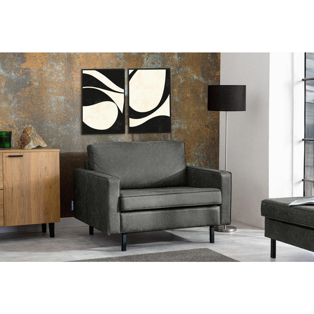 Thumbnail - Konsimo® 1,5-Sitzer-Sessel, Dunkelgrau, Textil, Rechteckig, 116x87x98 cm, Hergestellt in Europa, Wohnzimmer, Sessel, Pol...