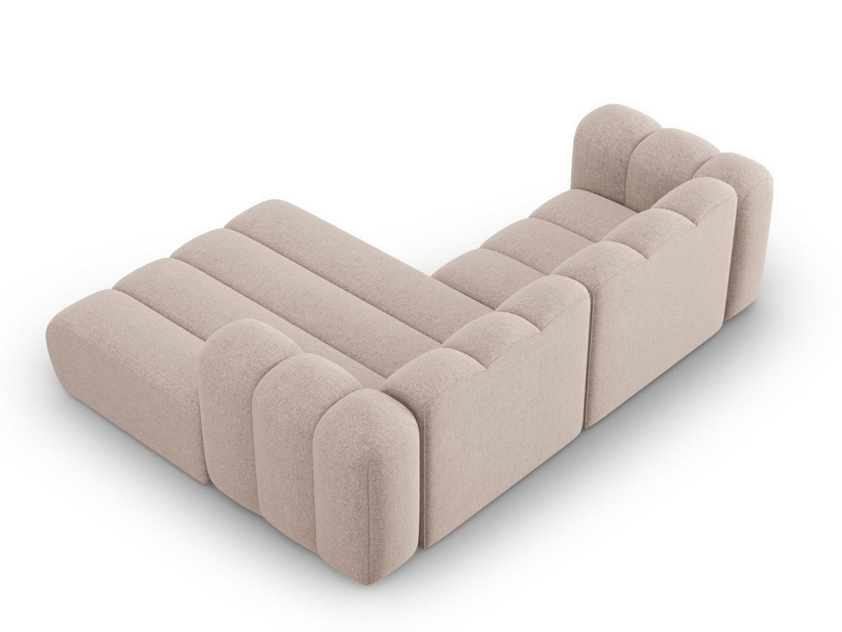 ECKSOFA modular rechts Lupine aus Chenille-Stoff beige 3 Sitzplätze - Beige, Textil (177/230cm) - Micadoni