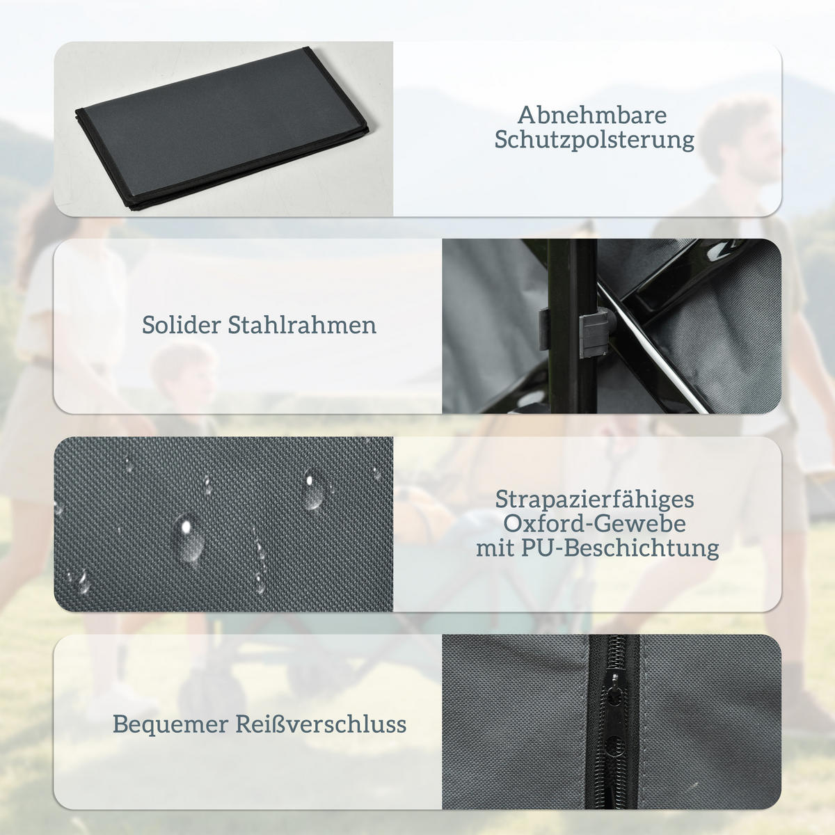 GARTENWAGEN DE-10507 faltbar, 360°-Räder, 70 kg Dunkelgrau - Dunkelgrau, Metall (55/91/108cm) - ComfortXL