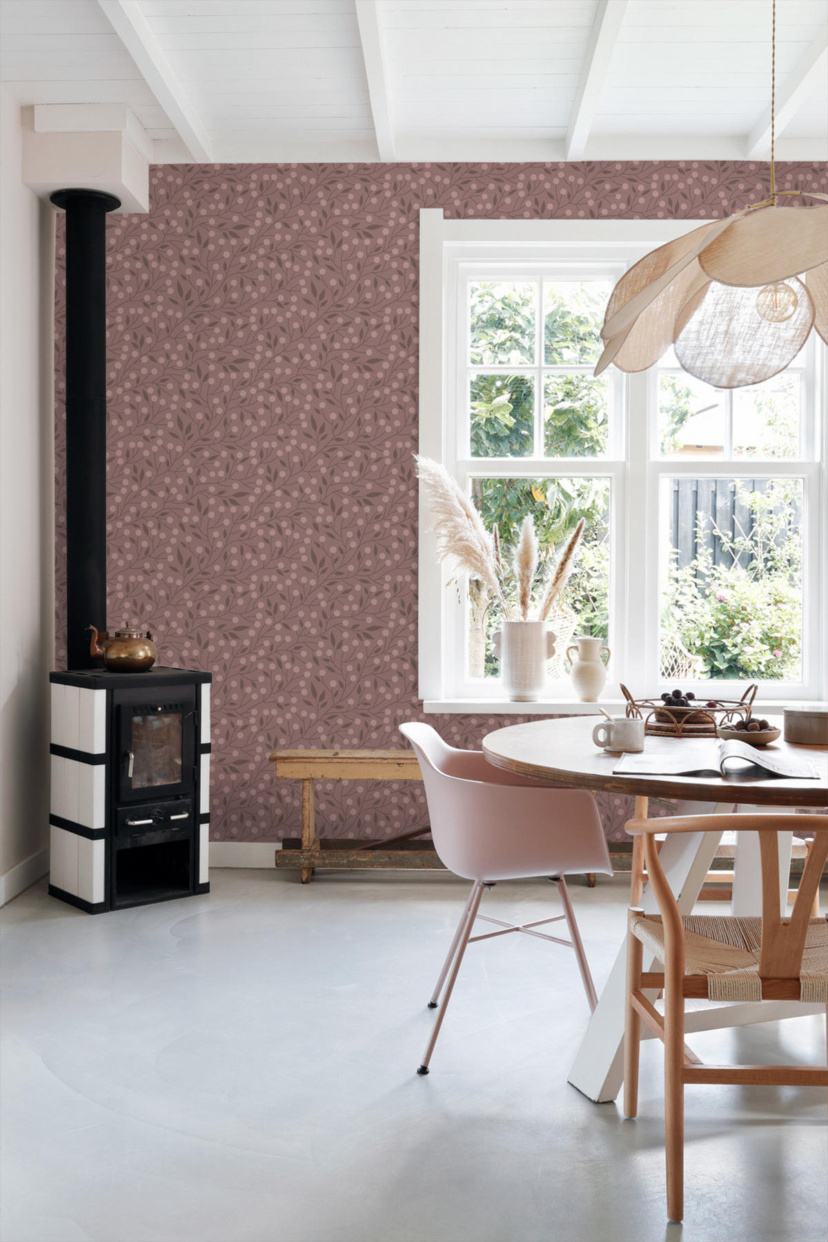 TAPETE Blumenmuster 50 x 900 cm - Lila, Papier (50/900cm) - ESTAhome