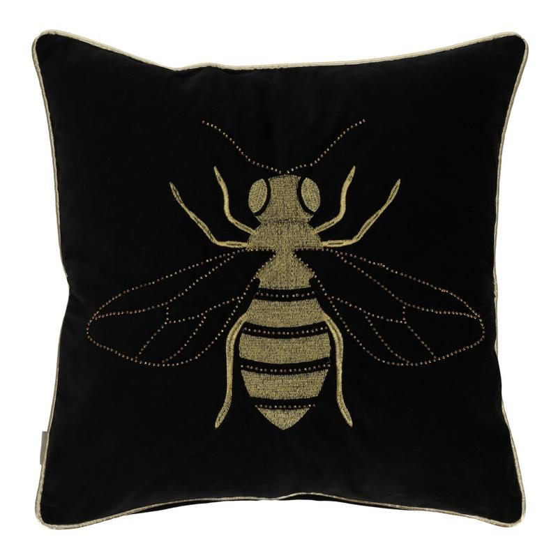 BESTICKTER KISSENBEZUG Beliamo - Schwarz, Textil (45/45cm) - home&you