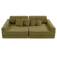 KINDERSOFA AESTHETIC 160 cm Cord Khaki 10 Stk - Grün, Textil (80/12/160cm) - MeowBaby