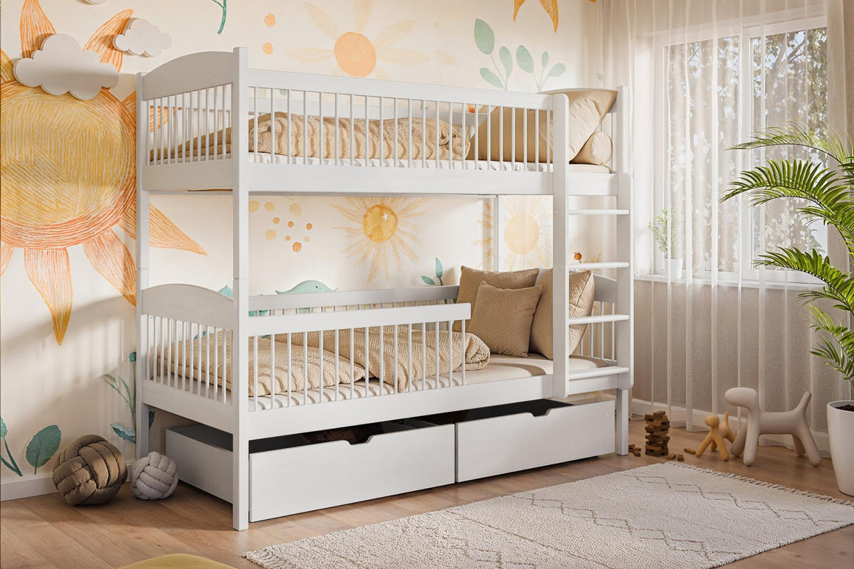 ETAGENBETT LOVELY 90/200 Weiß - Weiß, Holz - Deine Möbel 24