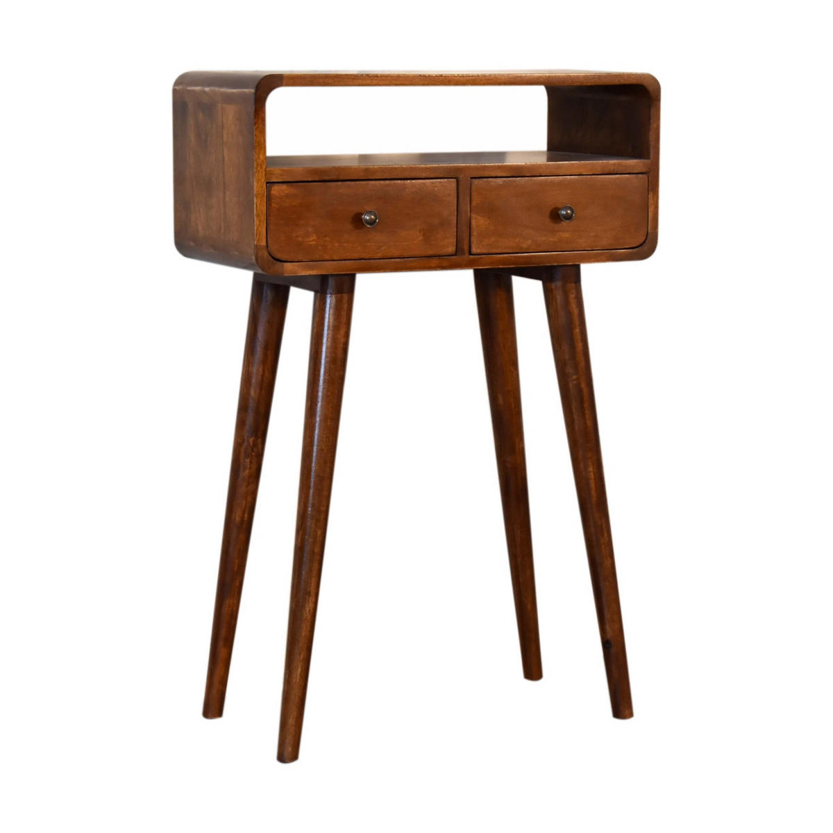 KONSOLENTISCH mit Kastanien-Finish - Messingfarben/Braun, Holz/Metall (30/60/90cm) - Artisan Furniture