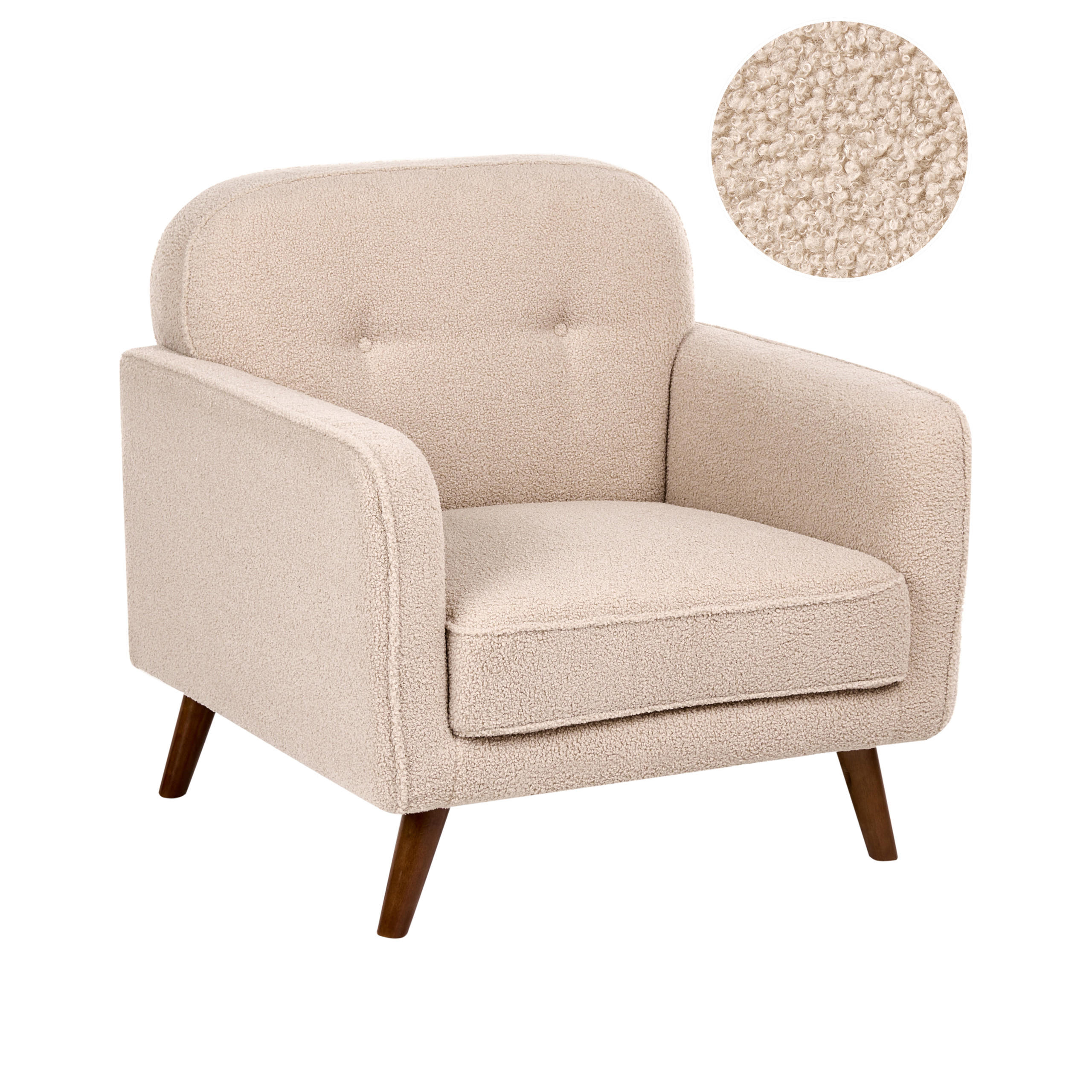 Beliani Sessel Beige, Braun 87x87x84 cm