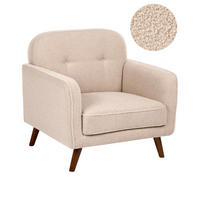 SESSEL Bouclé Beige Ettrum - Beige/Braun, Holz/Textil (87/87/84cm) - Beliani