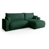 ECKSOFA MORENO mit Schlaffunktion Grün Cord - Dunkelgrün, Textil (262/160cm) - Bromarkt