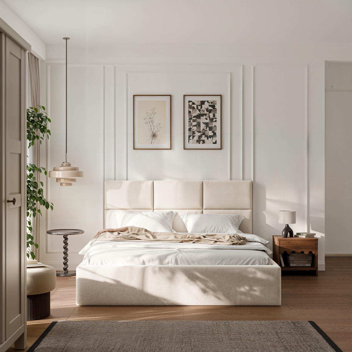 POLSTERBETT FORS 160/200 cm Bettkasten, Beige - Beige, Holzwerkstoff/Textil (160/200cm) - Idohome