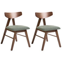SCAUN DE BUCĂTĂRIE set de 2 lemn maro/verde Lacota - maro închis, lemn (50/77/58cm) - Beliani