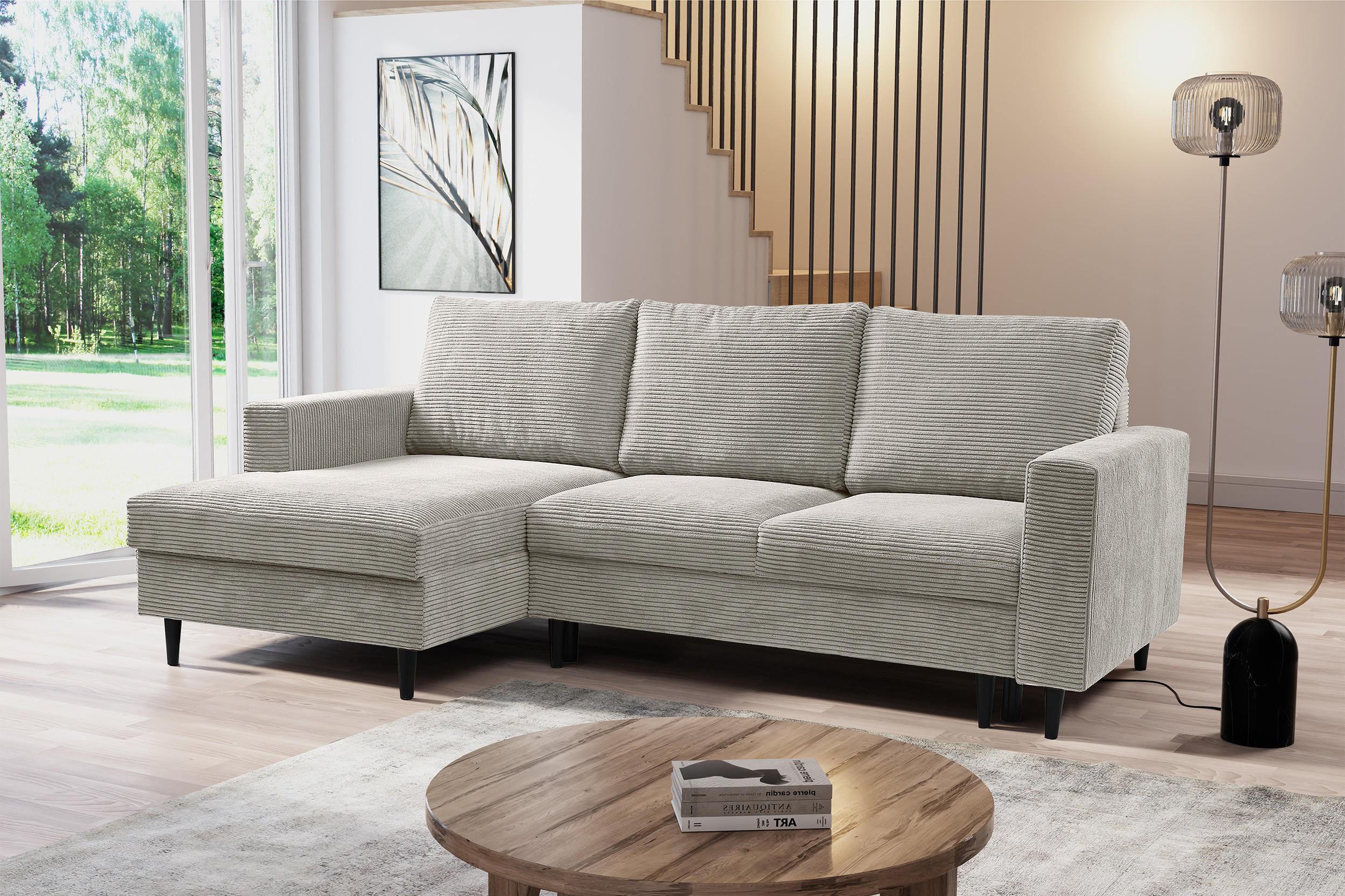 Thumbnail - Selsey Ecksofa, Beige, Creme, Textil, 3-Sitzer, Ottomane links,L-Form, 230x143 cm, Wohnzimmer, Sofas & Couches, Wohnland...