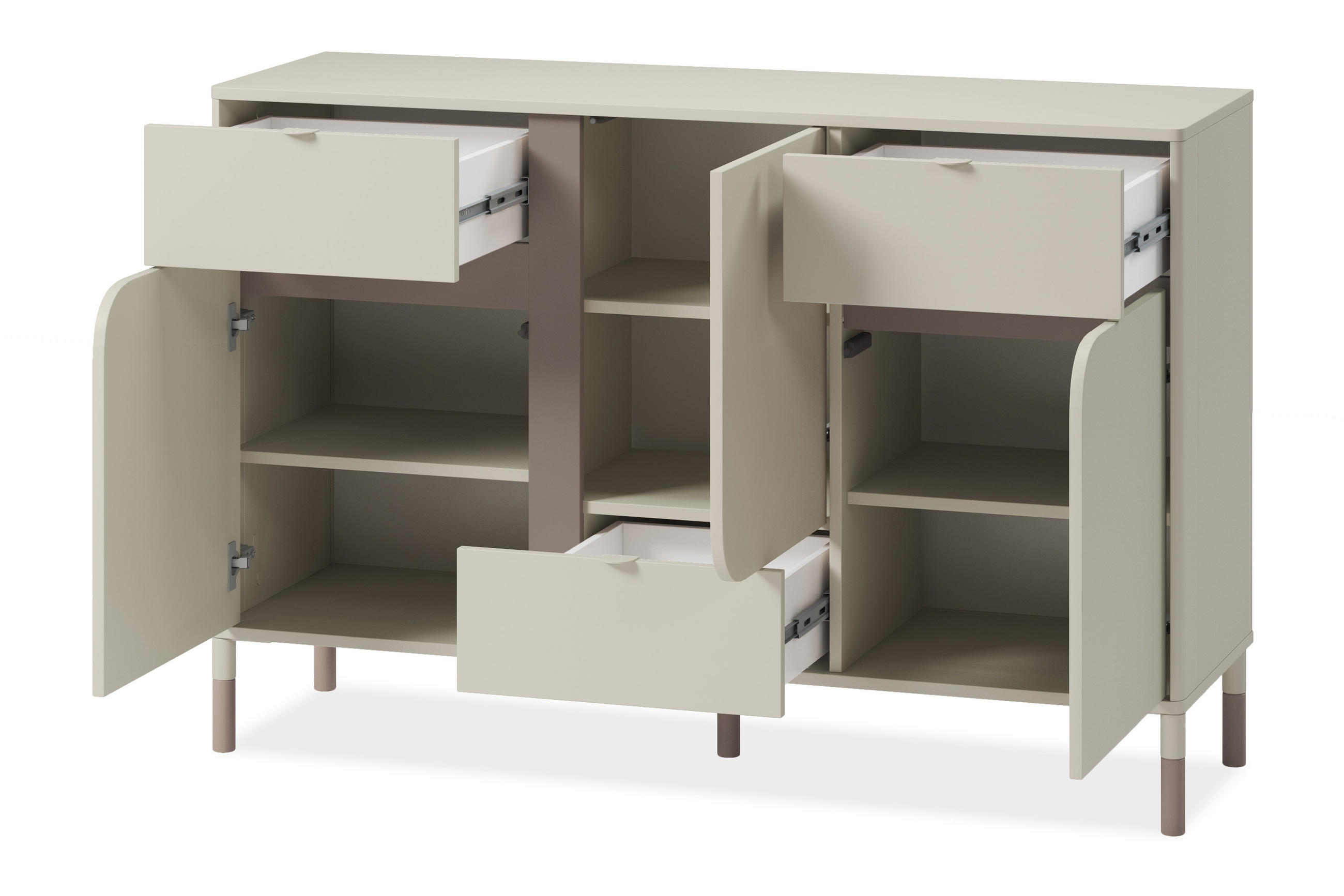 KOMMODE CATTA mit Schubladen, Cremefarben - Creme, Holz (130/87/40cm) - KONSIMO®