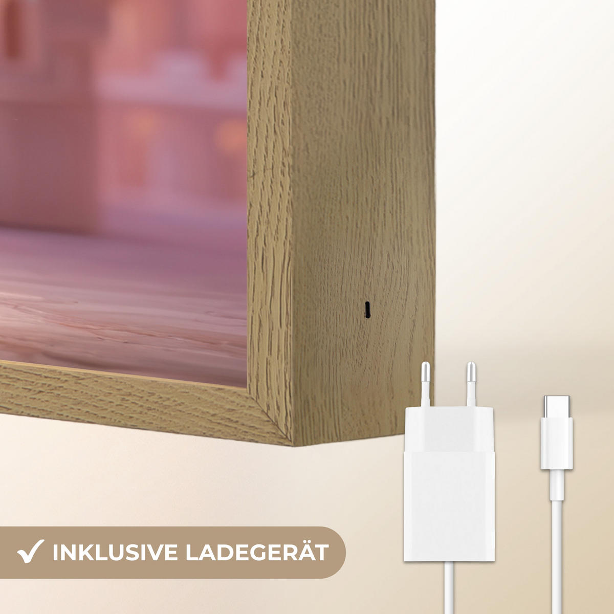 NÁSTĚNNÁ LAMPA S AKUMULÁTOREM Princezna - Růžová - Zámek 100x70 cm - růžová, kompozitní dřevo (100/70/8cm) - OnlyWow