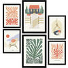 POSTER Set Mit 6 Minimalistischen In Pastellfarben Sommerkollektion Drucke Von Landschaften Und Natur Für Innenarchitektur A3 & A4 Schwarzer Rahmen - Schwarz, Papier (29/3cm) - Nacnic