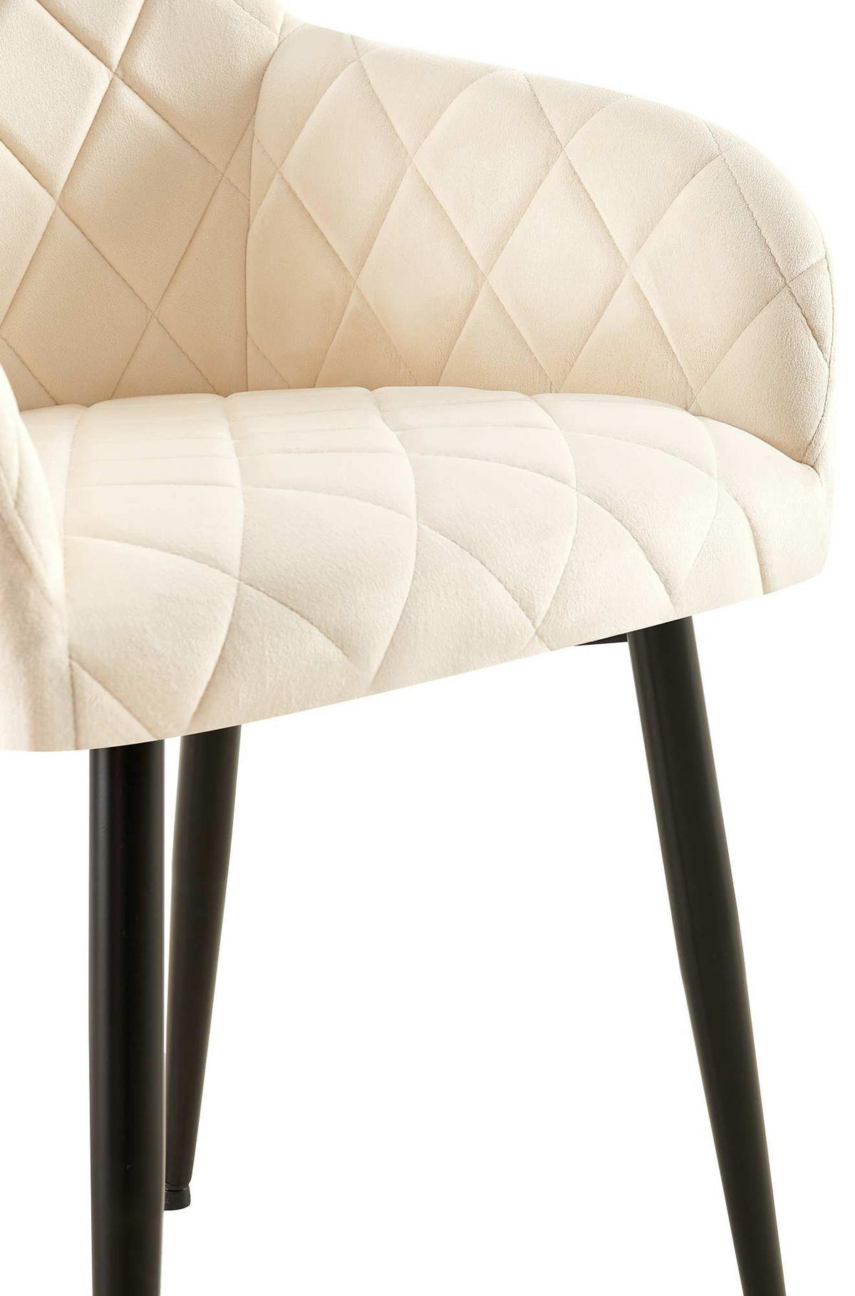 ARMLEHNENSTUHL Samt Creme - Creme, Textil (53/83/61cm) - CLP