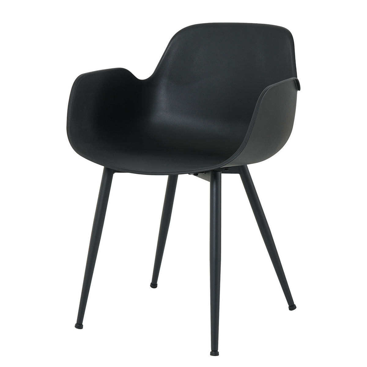 ESSZIMMERSTUHL - 2er-Set - Schwarz, Kunststoff/Metall (55/79/54cm) - home24