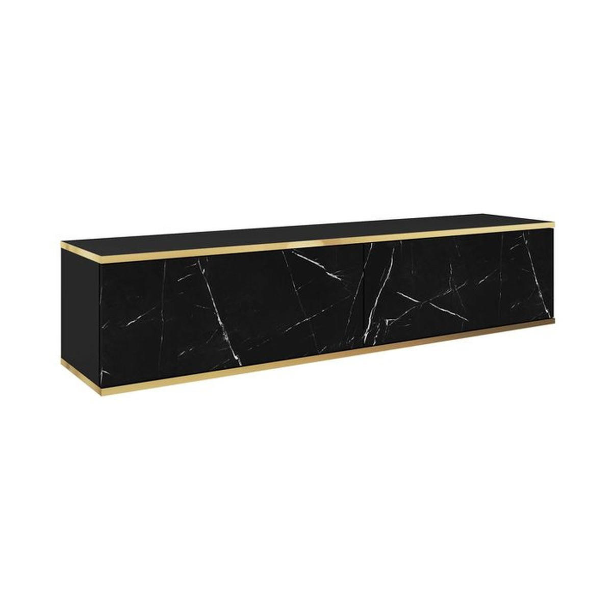 LOWBOARD – 135 cm – Oro – Schwarz – TV-GEN0298 - Schwarz, Holzwerkstoff (135/30/32cm) - hi-markt