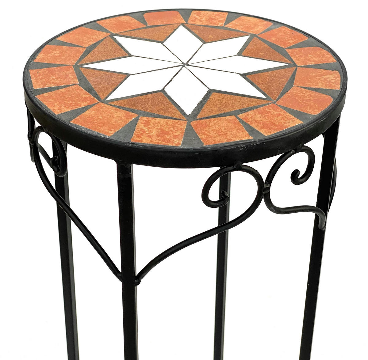 BLUMENHOCKER Merano 62 cm Rund 12011 - Schwarz, Metall (26/62/26cm) - DanDiBo