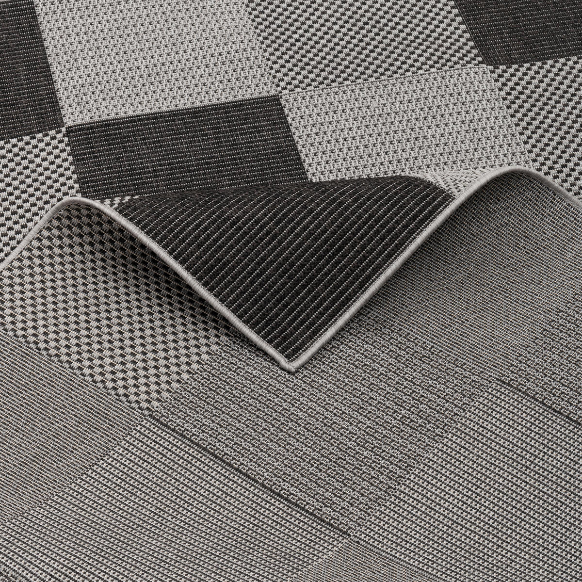 IN & OUTDOOR TEPPICH FLACHGEWEBE MARBELLA KARO - Grau, Textil (160/230cm) - Pergamon