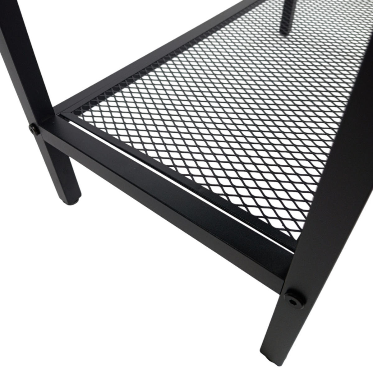 KONSOLENTISCH Metall Dunkelbraun mit Ablage 60×30×60 cm - Dunkelbraun, Holzwerkstoff/Metall (30/60/60cm) - Begryf