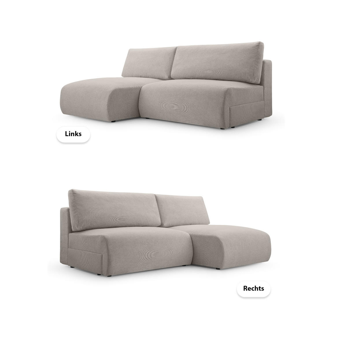 ECKSOFA mit Schlaffunktion Greste, Beige - Beige, Textil (150/223cm) - Meblito