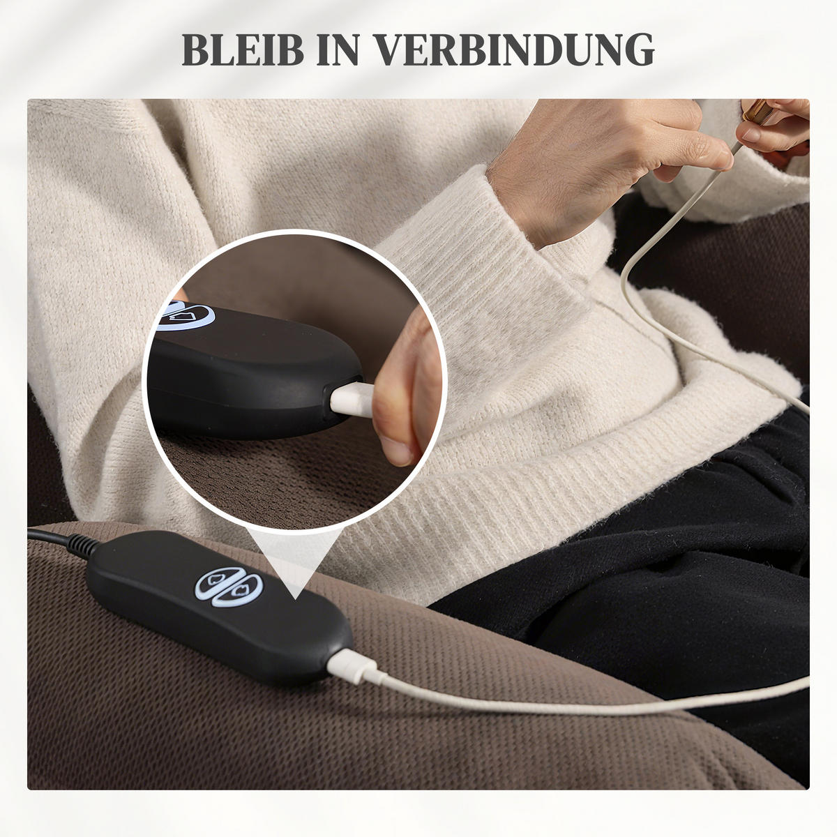 MASSAGESESSEL DE-06423 45° Lift, 150° neigbar, 8 Massagepunkte Dunkelbraun - Braun, Textil/Metall (92/104/102cm) - ComfortXL