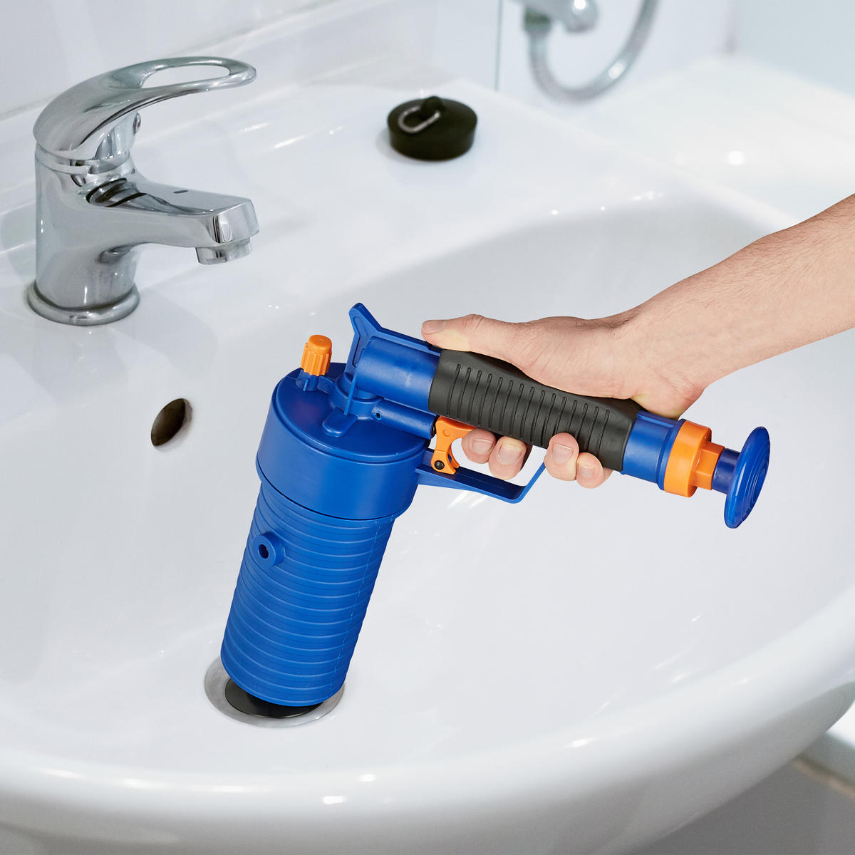 PRESSLUFT Rohrreiniger - Multicolor, Kunststoff (33/20/33cm) - Relaxdays