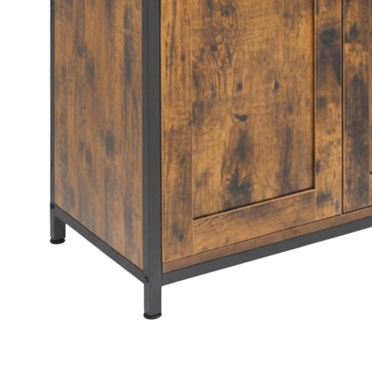 KUCHYNSKÝ regál - čierna/tmavohnedá, kov/kompozitné drevo (100/75/35cm) - Relaxdays