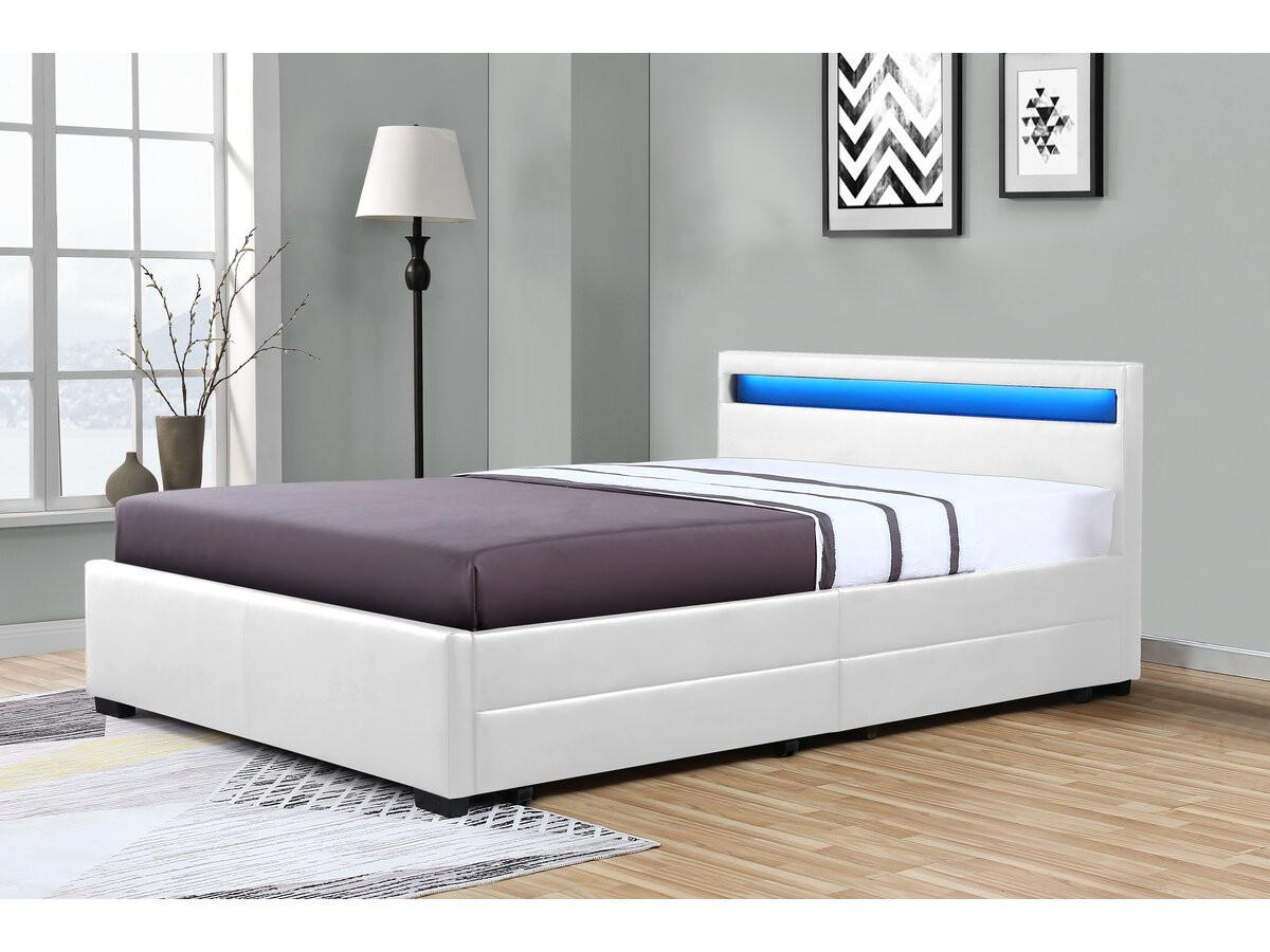 BETT Nico Weiß - Weiß, Holzwerkstoff (160/200cm) - Habitat Garten