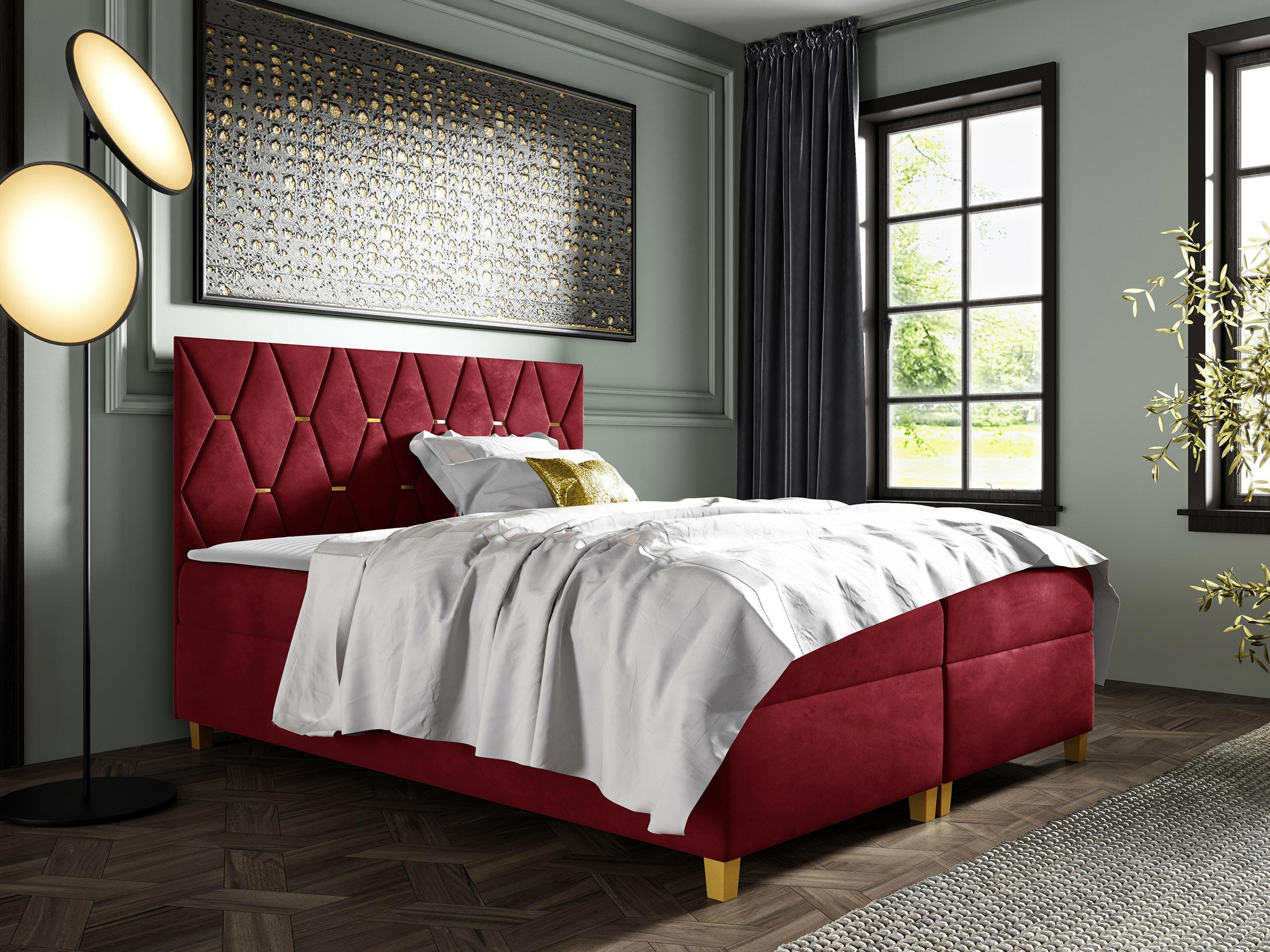 BOXBETT Inez - Rot, Holz (180/200cm) - MIRJAN24