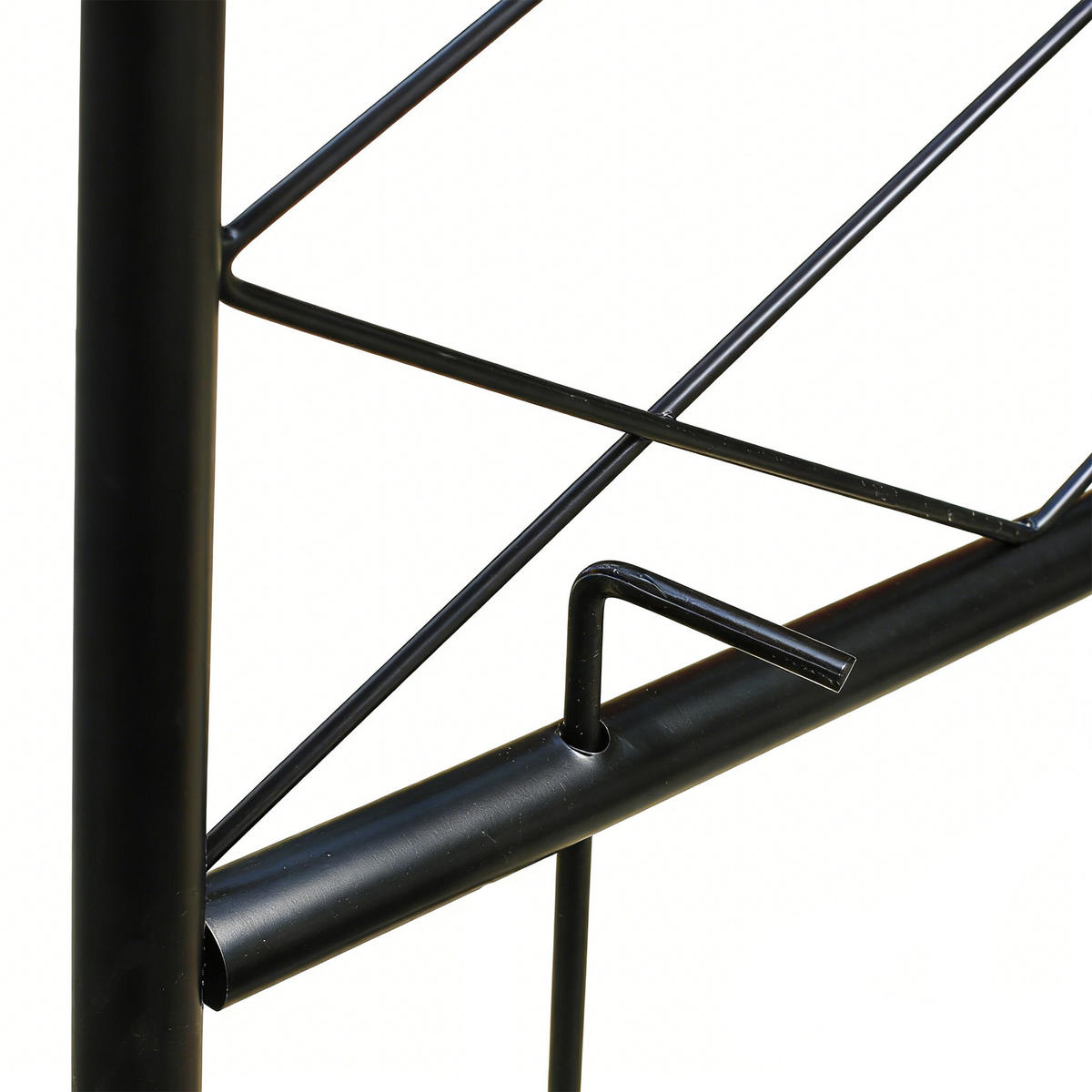 ROSENBOGEN Schwarz Metall 240x140 cm - Schwarz, Metall (140/240/50cm) - Relaxdays