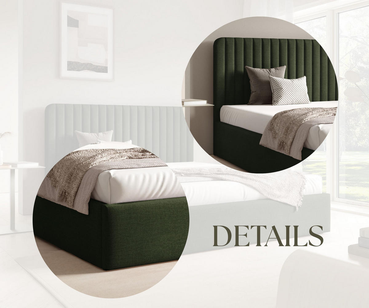 POLSTERBETT BEZA II - Dunkelgrün - Dunkelgrün, Textil (180/200cm) - AN-Moebel 4u