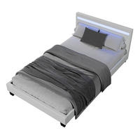POLSTERBETT Verona mit Matratze und LED weiß 120x200cm - Weiß, Textil (120/200cm) - Juskys