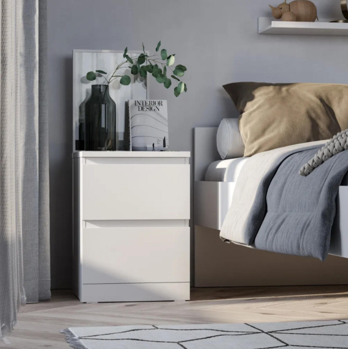 NACHTTISCH Weiß 40/50/43 - Weiß, Holzwerkstoff (40/50/43cm) - RAUMHIRSCH FURNITURE