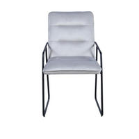 ESSZIMMERSTUHL Thea Samt - Sitzfläche und Rükenlehne gepolstert - 2er Set - Hellgrau, Metall (52/88/66cm) - TPFLiving