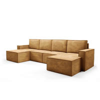 WOHNLANDSHAFT Orto Gelb - Gelb, Holzwerkstoff/Textil (320/93/142cm) - Bettso