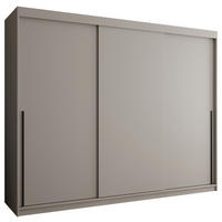 SCHIEBETÜRENSCHRANK 250 cm Breite Kaschmir mit schwarzem Griff - Kaschmir/Schwarz, Holzwerkstoff (250/200/62cm) - Home Collective