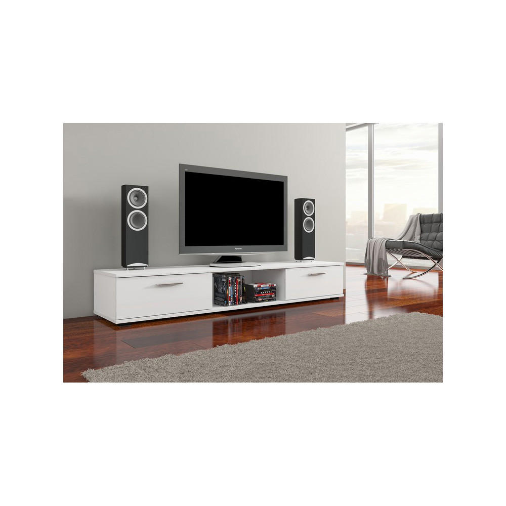 LOWBOARD Aridea 175,5 / 40 / 26cm weiß matt / weiß Hochglanz - Weiß Hochglanz, Holz/Holzwerkstoff (176/26/40cm) - Feldmann-Wohnen