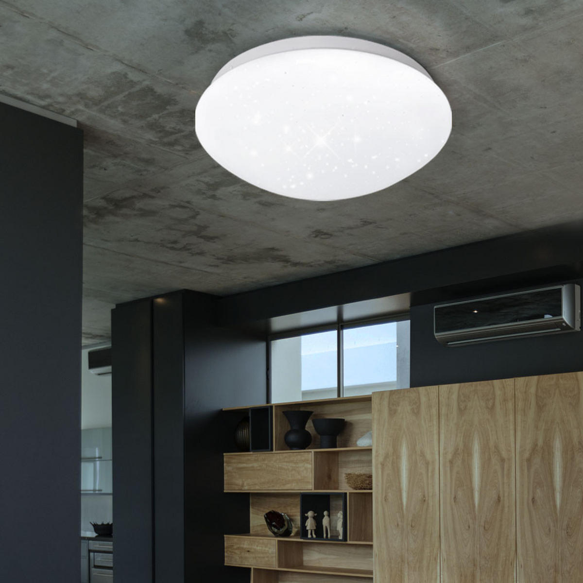 LED DECKENLEUCHTE Weiß Sternenhimmel Effekt - Weiß, Metall (26/9.2/9.2cm)