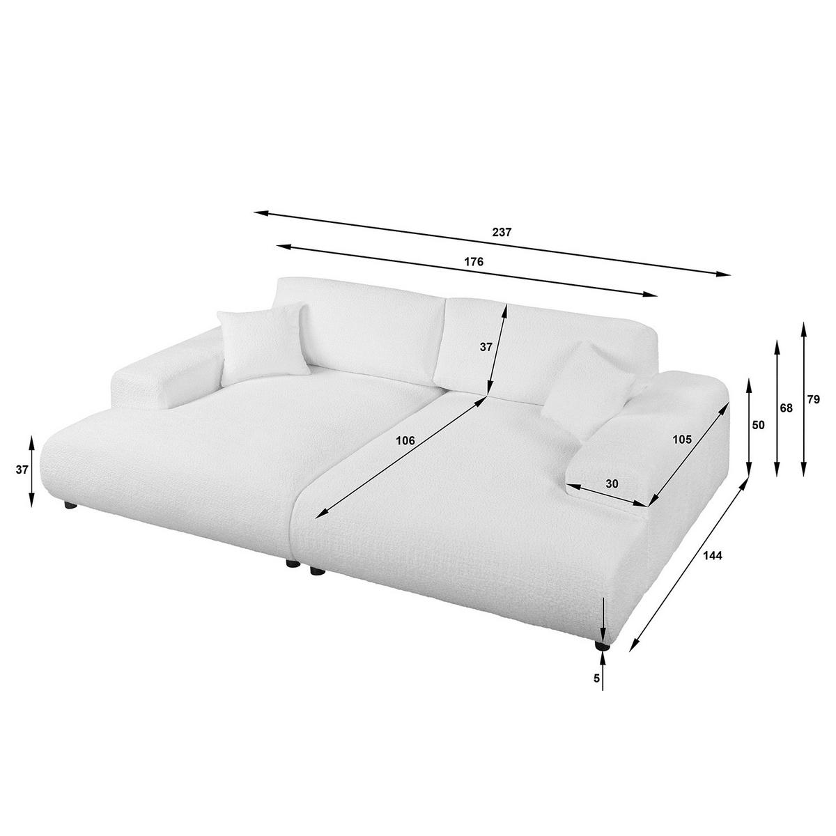 BIGSOFA - Dunkelgrün/Schwarz, Kunststoff/Textil (237/79/144cm) - home24