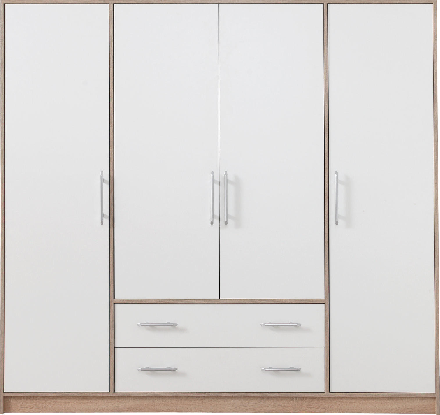 Masseno Drehtürenschrank Weiß 200x190x56 cm