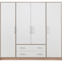 DREHTÜRENSCHRANK VANO 200/190/56cm 4-türig Weiß - Weiß, Holzwerkstoff (200/190/56cm) - MASSENO